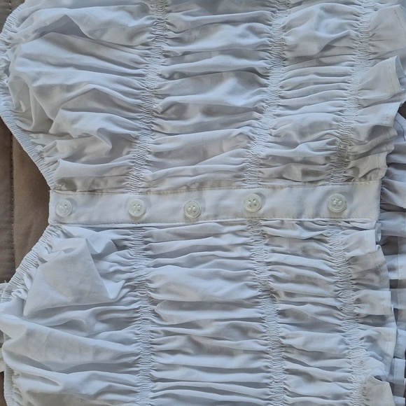 Zara White Ruched Crop Top Sz XS Nwt - Picture 9 of 13
